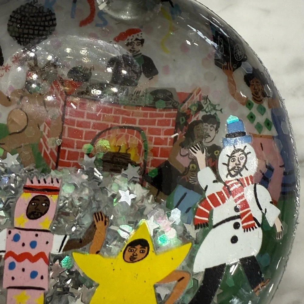 NWT Lucy Kirk Glass Colorful Rave DJ Christmas Ornament - Picture 5 of 6